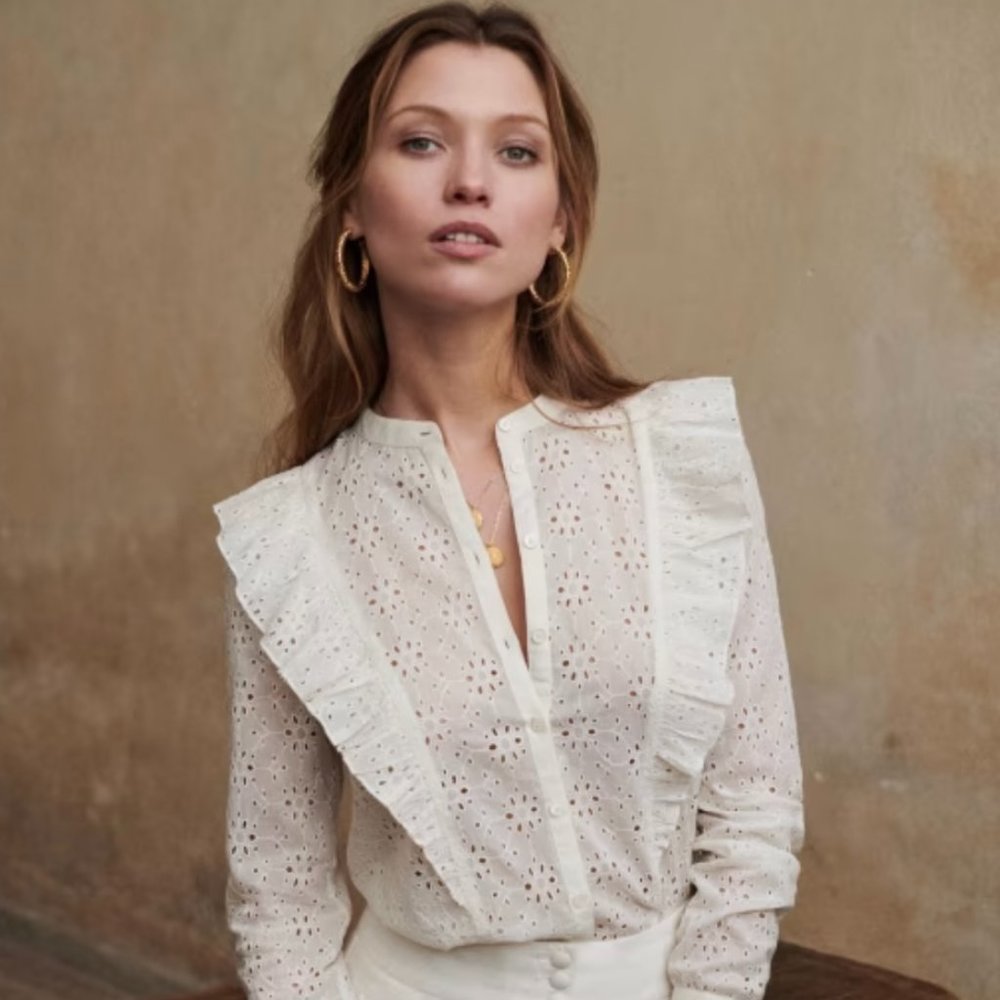 Sezane Isaure White Blouse (NWT)